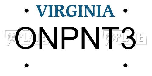 ONPNT3 Virginia License Plate