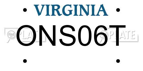 ONS06T Virginia License Plate