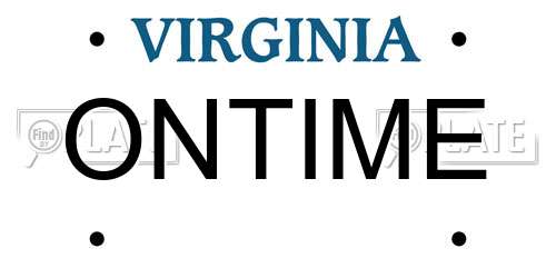 ONTIME Virginia License Plate