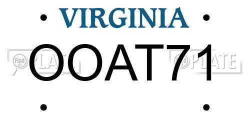 OOAT71 Virginia License Plate