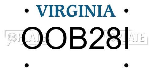 OOB28I Virginia License Plate