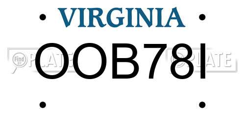 OOB78I Virginia License Plate