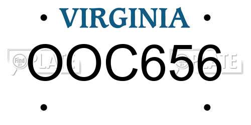 OOC656 Virginia License Plate