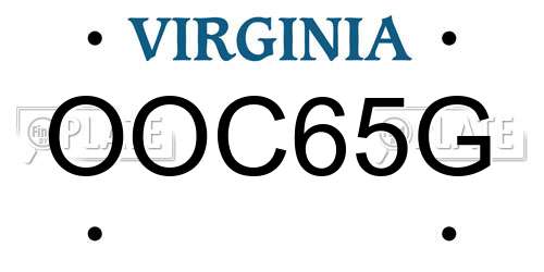OOC65G Virginia License Plate