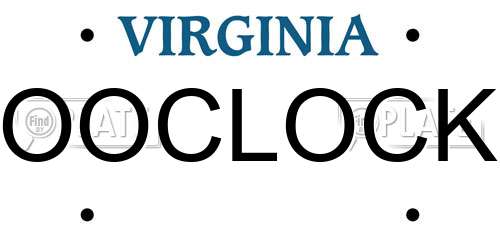 OOCLOCK Virginia License Plate