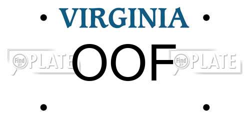 OOF Virginia License Plate