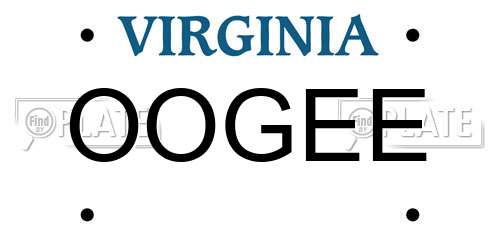 OOGEE Virginia License Plate