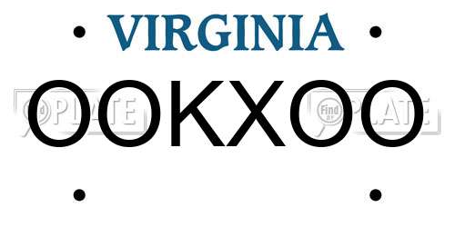 OOKXOO Virginia License Plate