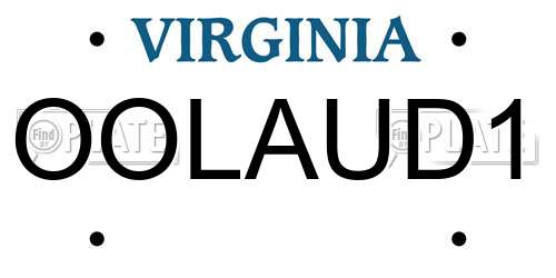OOLAUD1 Virginia License Plate