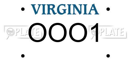 OOO1 Virginia License Plate