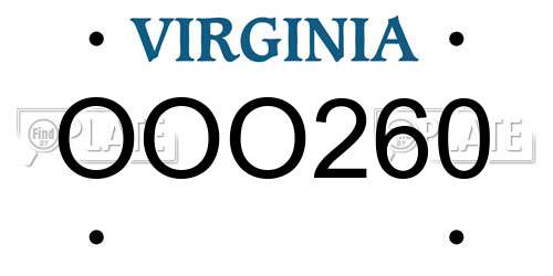 OOO260 Virginia License Plate