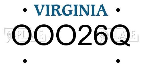 OOO26Q Virginia License Plate