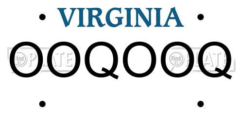 OOQOOQ Virginia License Plate