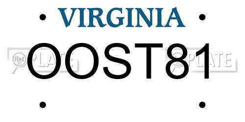 OOST81 Virginia License Plate