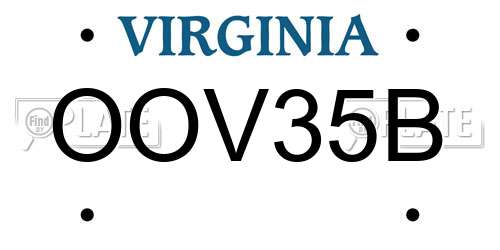 OOV35B Virginia License Plate