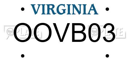 OOVB03 Virginia License Plate