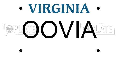 OOVIA Virginia License Plate