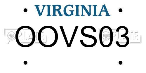 OOVS03 Virginia License Plate