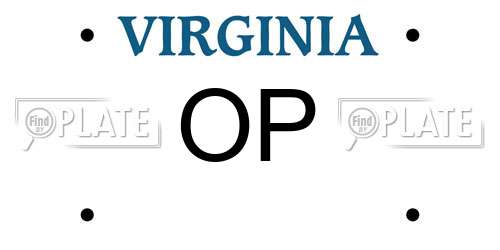 OP Virginia License Plate