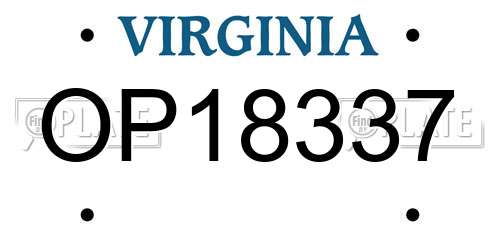 OP18337 Virginia License Plate
