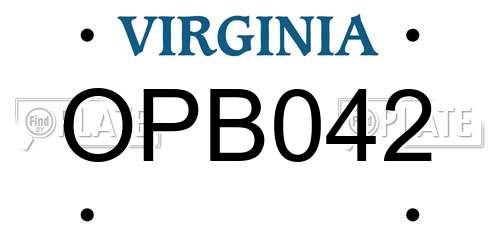 OPB042 Virginia License Plate