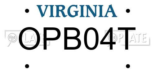 OPB04T Virginia License Plate