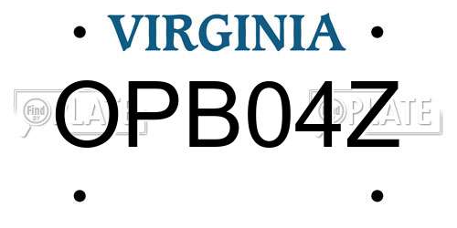 OPB04Z Virginia License Plate