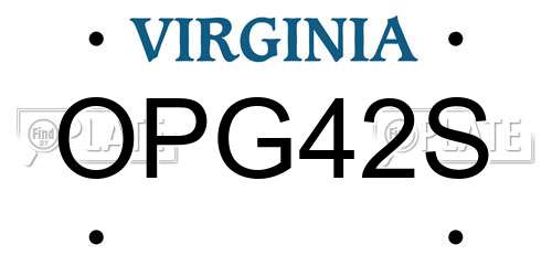 OPG42S Virginia License Plate