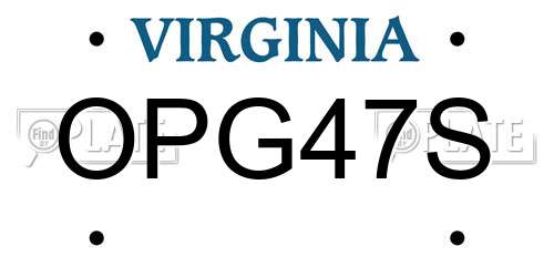 OPG47S Virginia License Plate