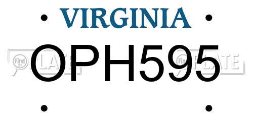 OPH595 Virginia License Plate