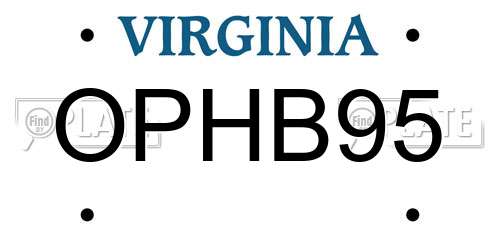 OPHB95 Virginia License Plate