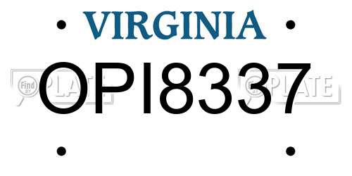 OPI8337 Virginia License Plate