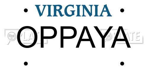 OPPAYA Virginia License Plate