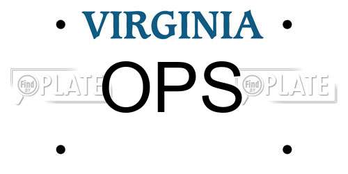 OPS Virginia License Plate