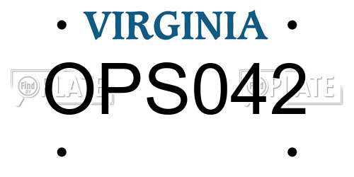 OPS042 Virginia License Plate
