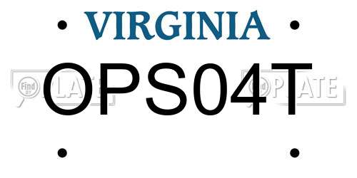 OPS04T Virginia License Plate