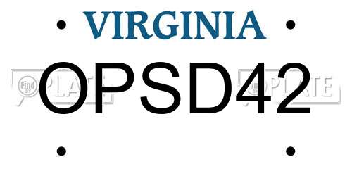 OPSD42 Virginia License Plate