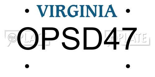 OPSD47 Virginia License Plate