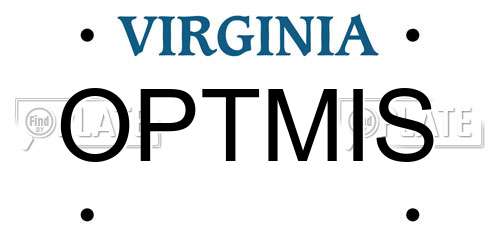 OPTMIS Virginia License Plate