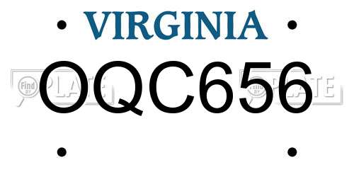 OQC656 Virginia License Plate