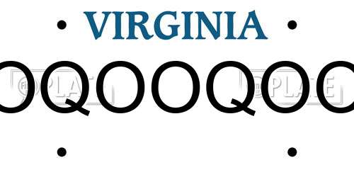 OQOOQOO Virginia License Plate
