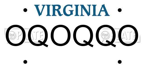 OQOQQO Virginia License Plate