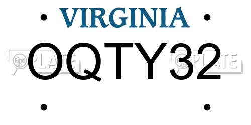 OQTY32 Virginia License Plate