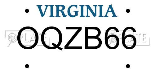 OQZB66 Virginia License Plate
