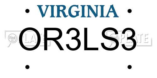 OR3LS3 Virginia License Plate