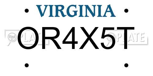 OR4X5T Virginia License Plate