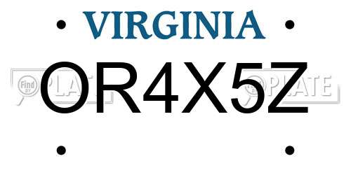 OR4X5Z Virginia License Plate