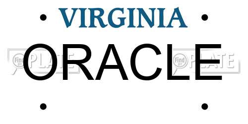 ORACLE Virginia License Plate