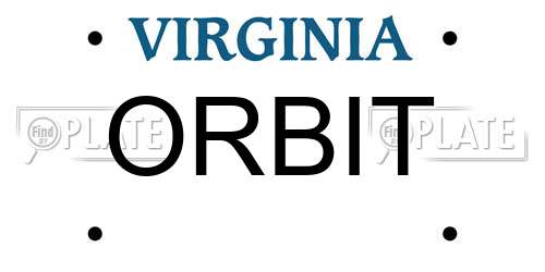 ORBIT Virginia License Plate