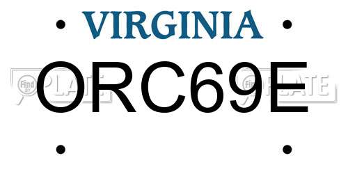 ORC69E Virginia License Plate
